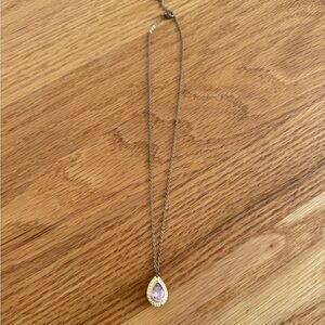 pink gem teardrop necklace